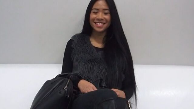 Beautiful Asian girl fucks at a porn casting