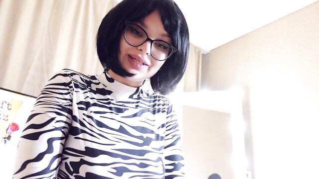 Dark-haired housewife couldn't wait for her husband to get home from work