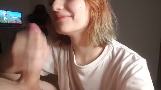 The naughty girl swallows a lot of sperm (Porn, sex, Russian, private, homemade, blowjob, student, cumshot, anal, blowjob)