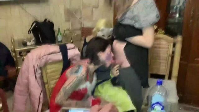 Polina Ice sucks Tonya Babkina's dick