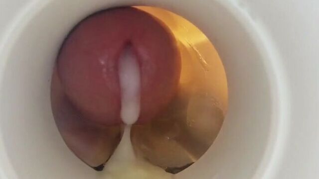 Jerk off with a masturbator (inside view)