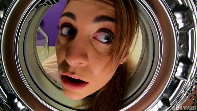 Fucked Josephine Jackson stuck in the washing machine