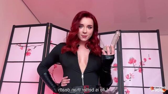 Anal torture from the Black Widow - after this, anyone will get pierced (homemade porn, beauty jerks off with her hands, cutie bitch bitch)