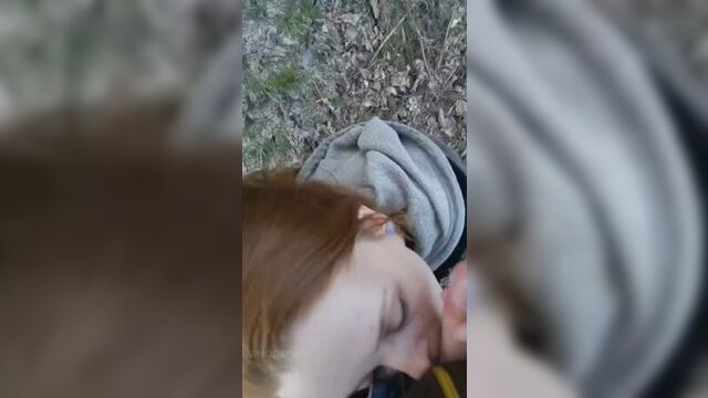 Gave a redhead on her mouth in the forest, homemade blowjob, mature, fat, Asian, Russian mom, secretary, milf, Kazakh, czech casting, periscope
