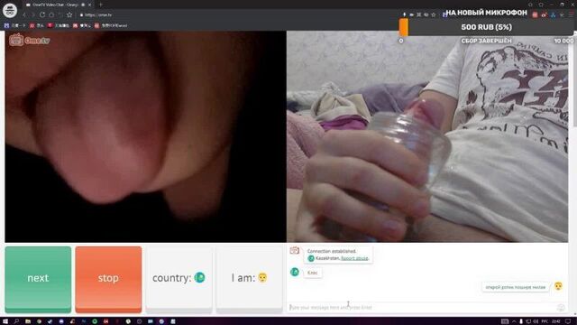 Filled the tender mouth of a cute Kazakh girl with a juicy cumshot in a video chat, she wanted it very much