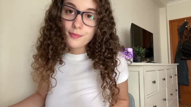 Cute student curly doesn't want to study but wants to fuck (homemade porn solo orgasm cute Love Lilah onlyfans sex slut) - HD