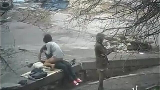 Hidden camera filmed fucking on the street