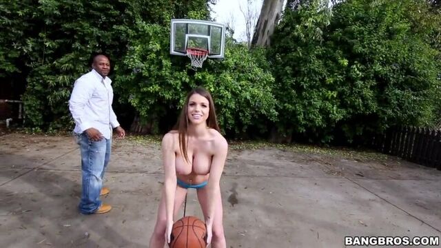 Black girlfriend learns basketball and giving blowjob (Brooklyn Chase)