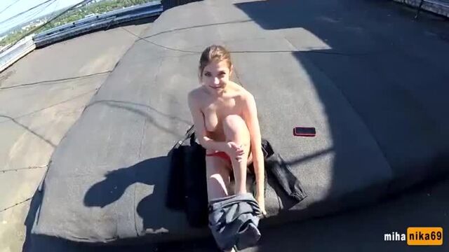 Russian sex on the roof (with dialogue) [Incest, sex, porn, Russian private, hidden cameras, extreme