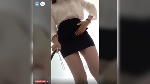 The schoolgirl undressed right in the entrance