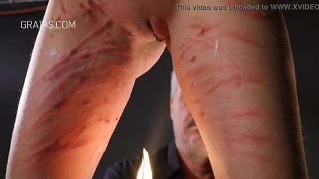 Two perverts brutally flog a red-haired slave, flogged real master mistress blsm master fuck anal oral skin leaked 18+