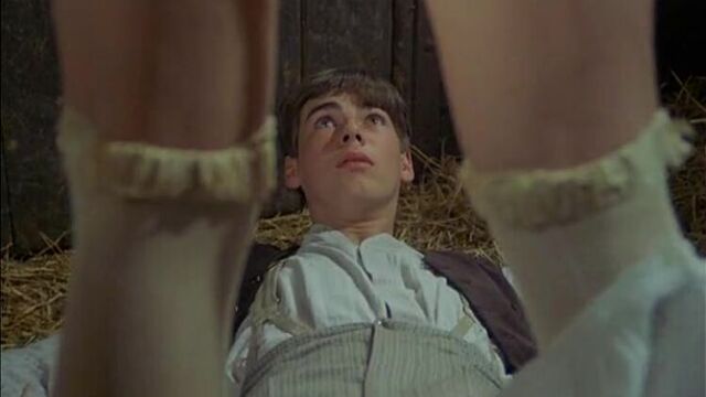 Sex between a boy and an adult woman - Incest in a retro film. Erotic scenes from films