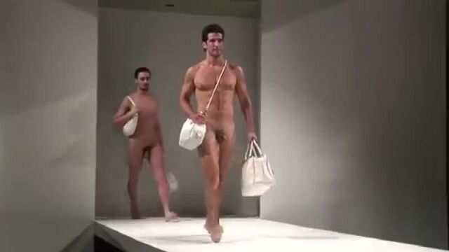 Naked men on the catwalk