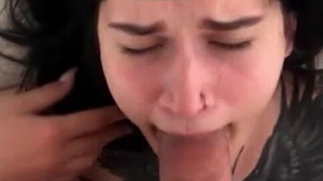 Rough sex, forced to suck. throat blowjob. slut drain. Homemade porn, mouth in jizz