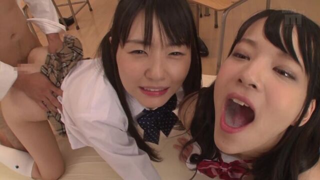 Japanese schoolgirls are naughty at school MIDE-393 part3 Asian girls masturbate, suck, take in mouth, cum on face in mouth, pussy under school uniform