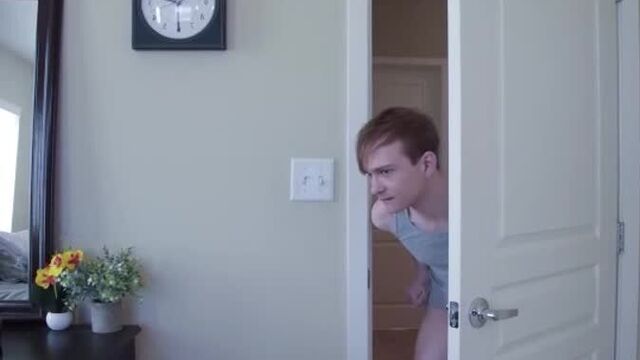 Son stuck and fucked sleeping mother