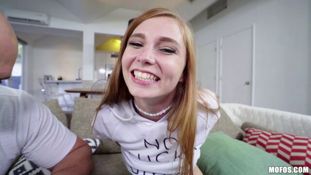 Young skinny Ava Parker gives a blowjob and rides a dick