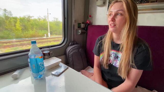 Married stepmother Alina Rai had sex on a train with a stranger