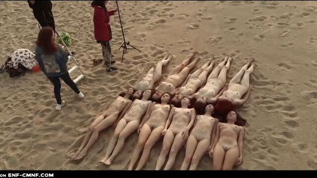 Carefree CFNF, naked models, outdoor video – eleven naked girls take pictures outdoors
