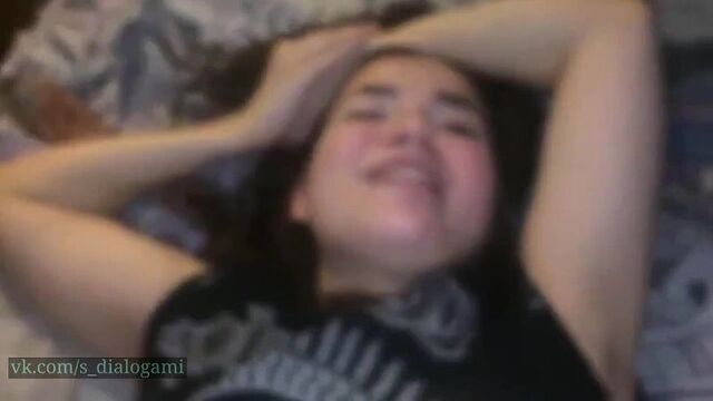 Fuck, I'm going to cum right now!!... Fucked up, I'm leaking... (homemade Russian porn, cumming orgasm with dialogues and conversations)