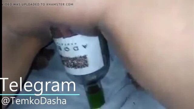 Sits on the bottle completely [amateur, homemade, Russian, homework, porn, anal, whore, fucking, Russian]
