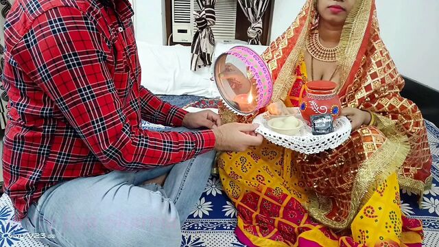 Karwa Chauth Special 2022 Indian XXX Desi Husband Fucks Her Wife Hindi Audio with Dirty Talk