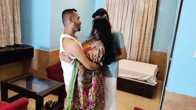 Gorgeous housewife gets fucked hard by two brothers in law