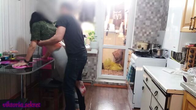 The husband left and his wife was fucked by his best friend