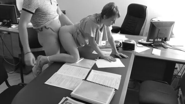 Fucked a secretary right on the office desk and recorded it on a hidden camera