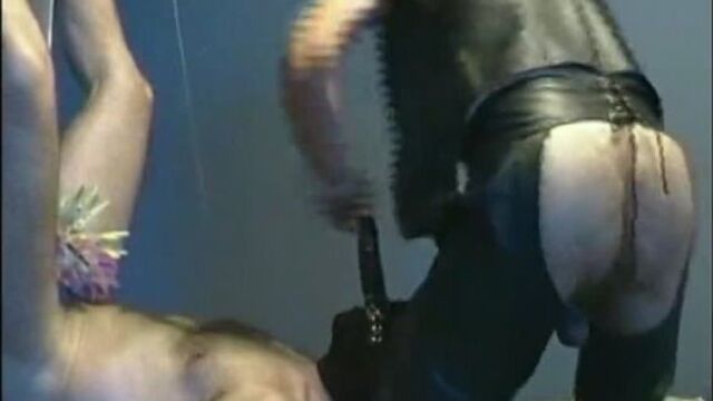 #GayHran ​​The owner sits his slave's ass on a dick with a dildo. gay porn BDSM humiliation cuckold impotent active passive dildo phallus dick