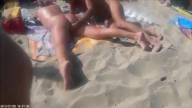 Compilation of public sex on a nudist beach