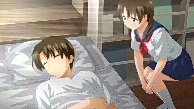 Lustful sister rides brother's dick in hentai video
