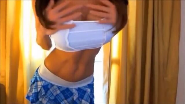Sexy girl dancing in stockings to music - VD