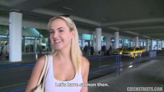 The guy picked up the girl at the airport and fucked her twice
