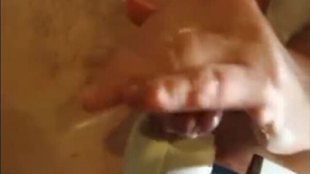 Penis massage with Magic Wand vibrator