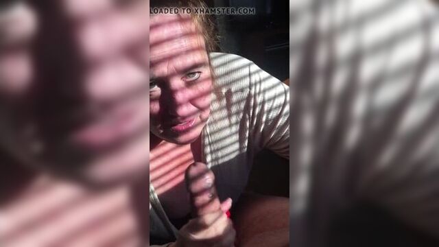 Granny sucks her husband's huge cock
