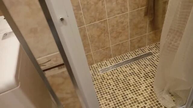 Shower cabin in the bathroom