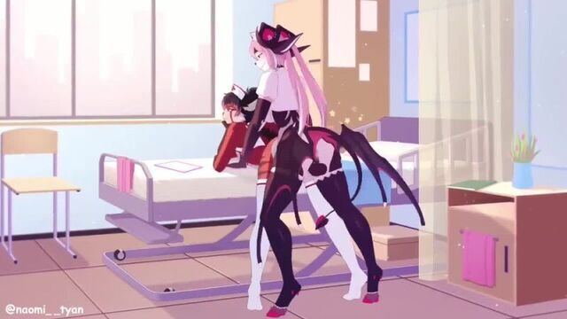 futanari, furry nurse fucked in the hospital. futanari 2d hentai
