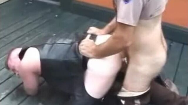 #GayHran. A mustachioed daddy fucked a leather biker in chaps. Gay porn sucking fucking fucking anal oral ass ass dick