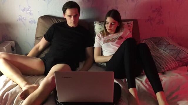Russian couple watching a movie