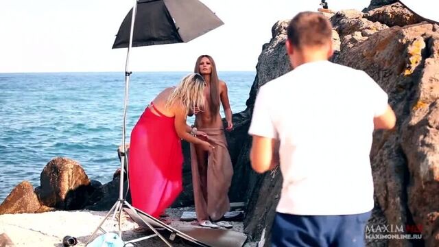 Maria Gorban nude on the set for Maxim magazine