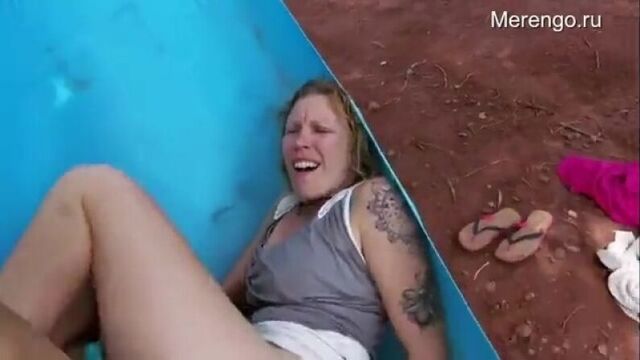 Fucks a homeless woman in nature