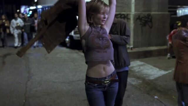 Kirsten Dunst naked in the movie "Crazy and the Beautiful" (2001)