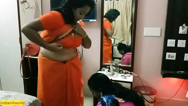 Desi Cheating Husband Caught By Wife!! family threesome sex with bangla audio