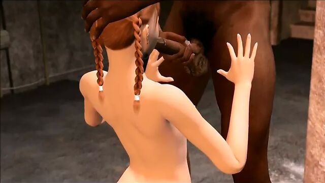 3D interracial cuckold and cheerleader fuck