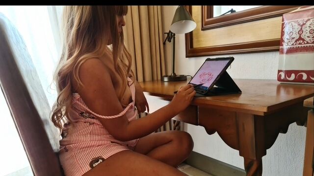My young daughter gives me her ass in exchange for a new tablet