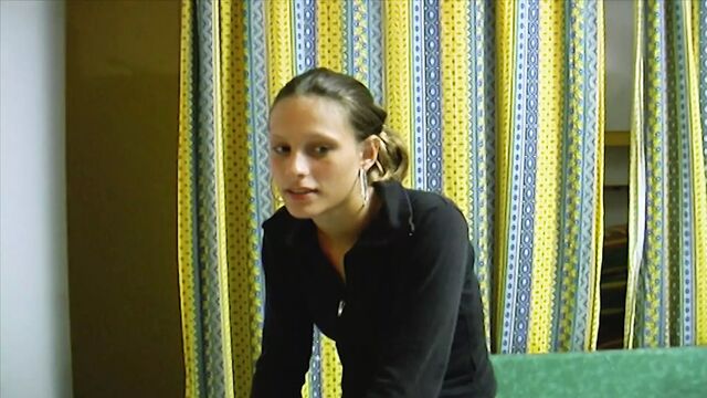 Slim German teen gets her tight pussy fucked hard by hard cock