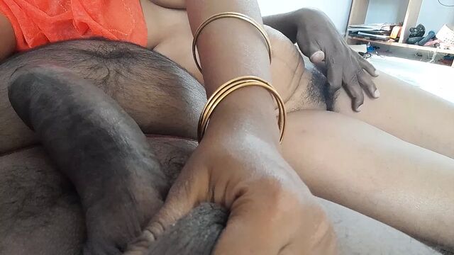 Tamil wife plays with black cock