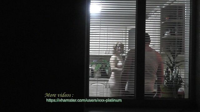 In the kitchen My wife is naked preparing dinner for her mother's lover. I peek through the window with the blinds open