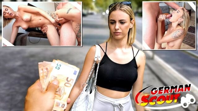 German Scout - Skinny teen Lya picked up and fucked for money